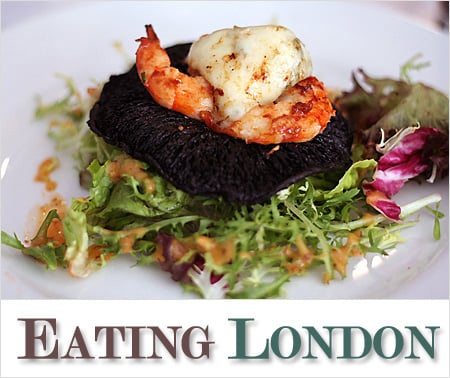 Salad with Prawns and Flat Mushroom