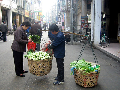 Xiamen, Xiamen vegetable vendors, Xiamen Street Scene
